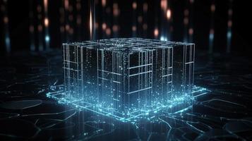 3D rendering of abstract digital technology background. Big data connection concept photo