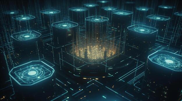 3d representación de resumen digital tecnología antecedentes. grande datos conexión concepto foto