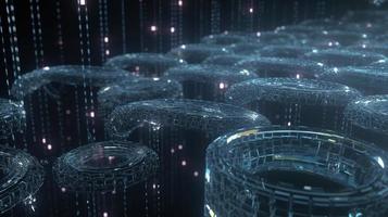 3D rendering of abstract digital technology background. Big data connection concept photo