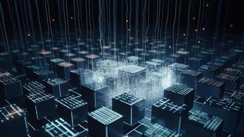 3D rendering of abstract digital technology background. Big data connection concept photo