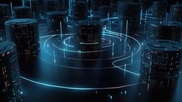 3D rendering of abstract digital technology background. Big data connection concept photo