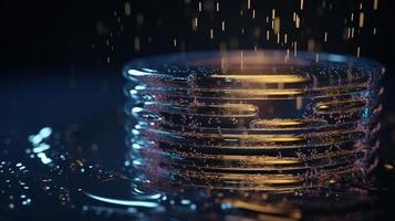 3D rendering of abstract digital technology background. Big data connection concept photo