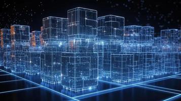 3D rendering of abstract digital technology background. Big data connection concept photo