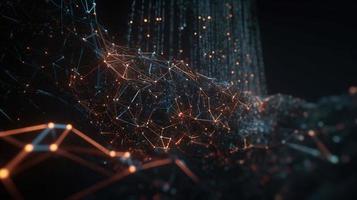 3D rendering of abstract digital technology background. Big data connection concept photo