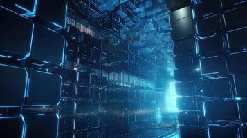 3D rendering of abstract digital technology background. Big data connection concept photo