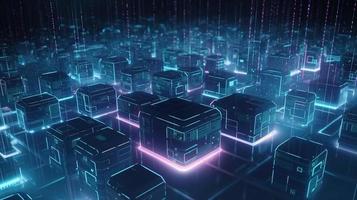 3D rendering of abstract digital technology background. Big data connection concept photo