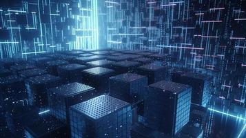 3D rendering of abstract digital technology background. Big data connection concept photo