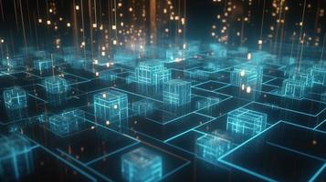 3D rendering of abstract digital technology background. Big data connection concept photo