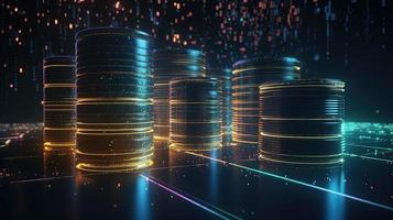 3D rendering of abstract digital technology background. Big data connection concept photo