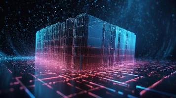3D rendering of abstract digital technology background. Big data connection concept photo