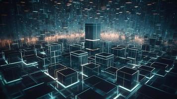 3D rendering of abstract digital technology background. Big data connection concept photo