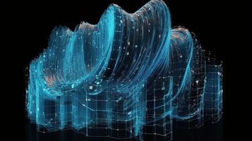 3D rendering of abstract digital technology background. Big data connection concept photo