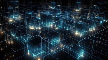 3D rendering of abstract digital technology background. Big data connection concept photo