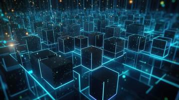 3D rendering of abstract digital technology background. Big data connection concept photo
