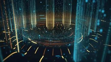 3D rendering of abstract digital technology background. Big data connection concept photo
