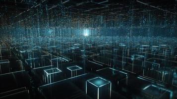 3D rendering of abstract digital technology background. Big data connection concept photo