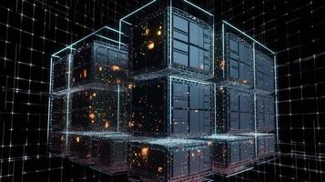 3D rendering of abstract digital technology background. Big data connection concept photo