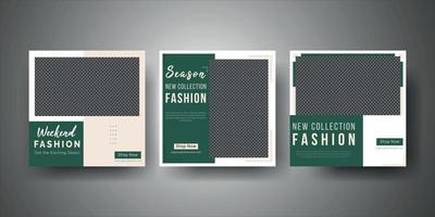 Trendy editable Fashion Social Media Post template Design, Editable square web banner for social media mobile apps vector