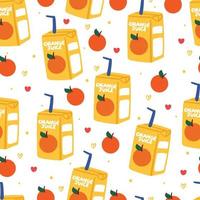 seamless pattern cartoon orange juice. cute pattern for textile, wallpaper vector