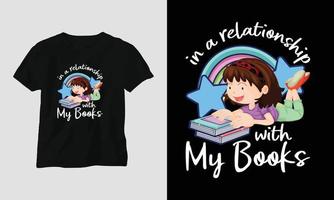 Book Lover tshirt design concept vector