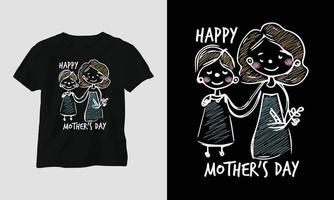 contento madres día camiseta diseño concepto vector