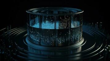 3D rendering of abstract technology concept. Digital data transfer and communication photo
