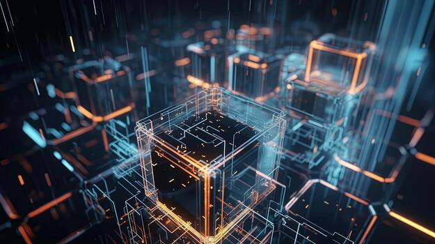 3d representación de resumen tecnología concepto. digital datos transferir y comunicación foto