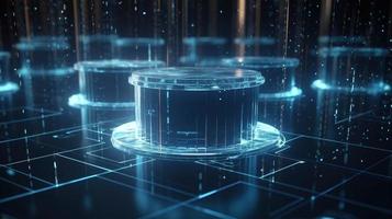 3D rendering of abstract technology concept. Digital data transfer and communication photo