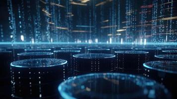 3D rendering of abstract technology concept. Digital data transfer and communication photo