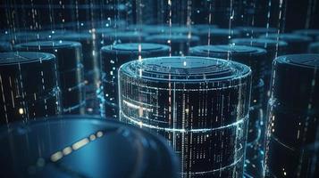 3D rendering of abstract technology concept. Digital data transfer and communication photo