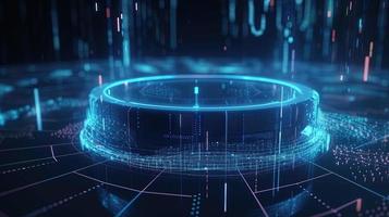3D rendering of abstract technology concept. Digital data transfer and communication photo