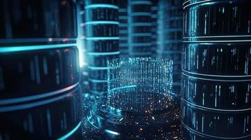 3D rendering of abstract technology concept. Digital data transfer and communication photo