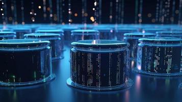 3D rendering of abstract technology concept. Digital data transfer and communication photo
