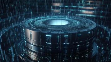 3D rendering of abstract technology concept. Digital data transfer and communication photo