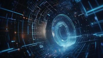 3D rendering of abstract technology concept. Digital data transfer and communication photo