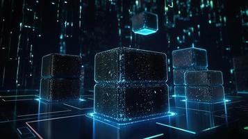 3D rendering of abstract technology concept. Digital data transfer and communication photo