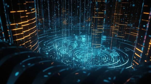 3d representación de resumen tecnología concepto. digital datos transferir y comunicación foto