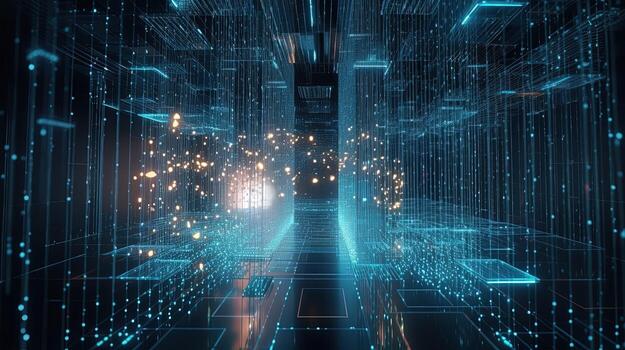3d representación de resumen tecnología concepto. digital datos transferir y comunicación foto