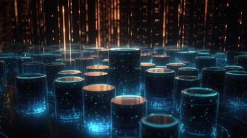 3D rendering of abstract technology concept. Digital data transfer and communication photo