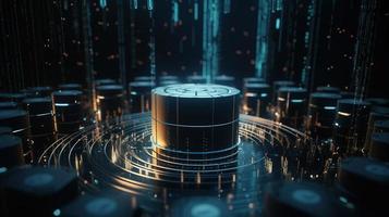 3D rendering of abstract technology concept. Digital data transfer and communication photo