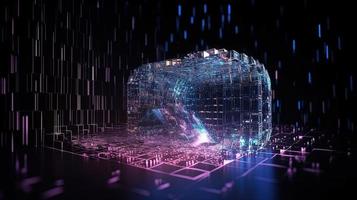 3D rendering of abstract technology concept. Digital data transfer and communication photo