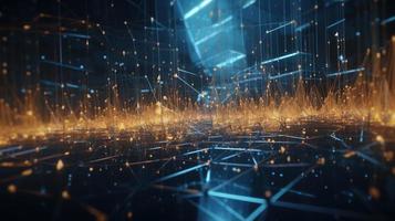3D rendering of abstract technology concept. Digital data transfer and communication photo