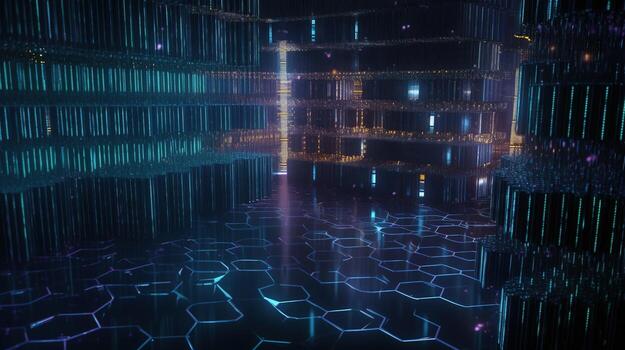 3d representación de resumen tecnología concepto. digital datos transferir y comunicación foto