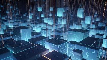 3D rendering of abstract technology concept. Digital data transfer and communication photo