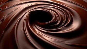 Chocolate background. Melted chocolate. Chocolate swirl. Melted chocolate swirl background. . photo