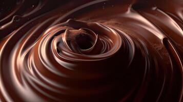 Chocolate background. Melted chocolate. Chocolate swirl. Melted chocolate swirl background. . photo