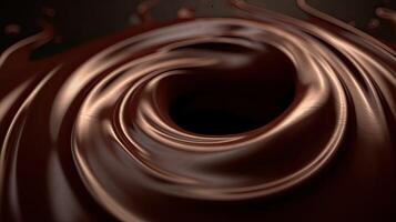 Chocolate background. Melted chocolate. Chocolate swirl. Melted chocolate swirl background. . photo