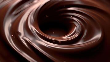 Chocolate background. Melted chocolate. Chocolate swirl. Melted chocolate swirl background. . photo