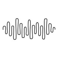 Black sound wave. Music audio frequency, sound line wave, electronic radio signal, volume level symbol. Vector curve radio waves