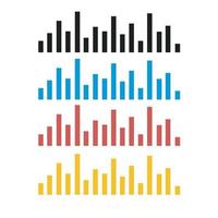 Black sound wave. Music audio frequency, sound line wave, electronic radio signal, volume level symbol. Vector curve radio waves